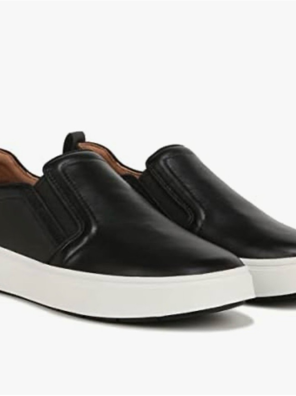 Vionic Wiman’s Black Slip-On Leather Sneakers Size 8 38.5